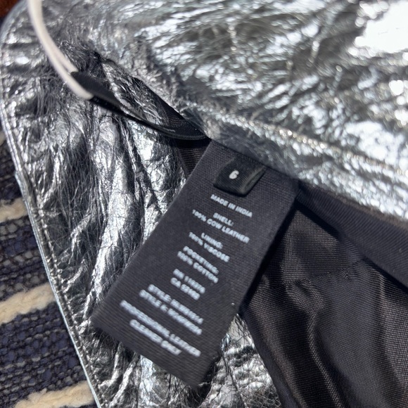 Helmut Lang Silver Leather Pants ✨ BNWT 🚀 Size 6 - Picture 8 of 12